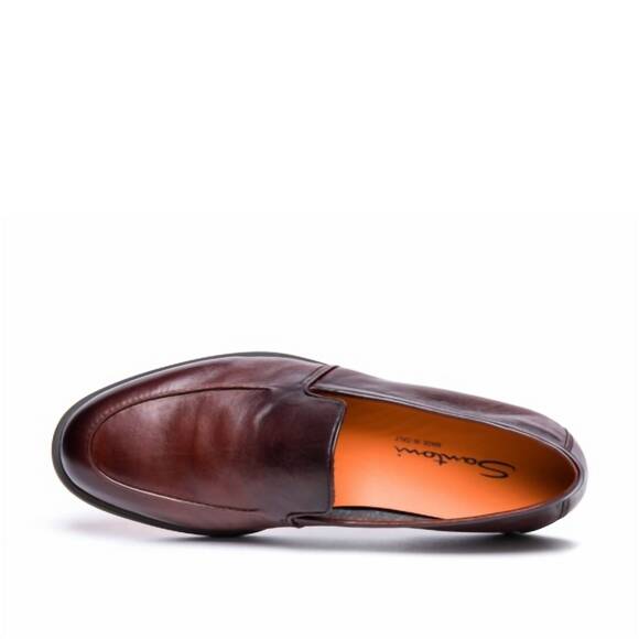 NEW SANTONI men's malibu loafers in dark brown